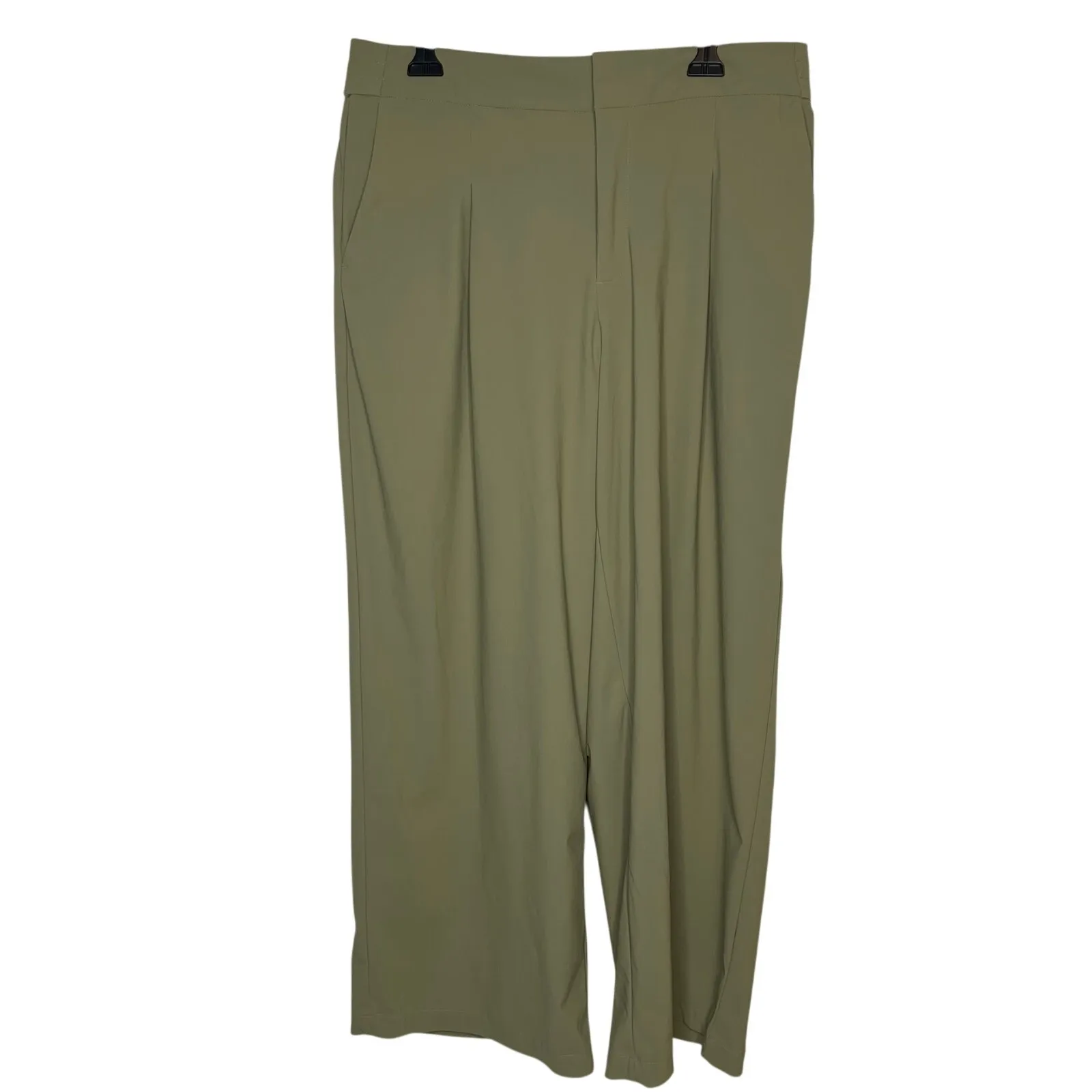 Athleta Pinnacle High Rise Trousers size 14 Olive Branch Green Wide Leg - Image 3