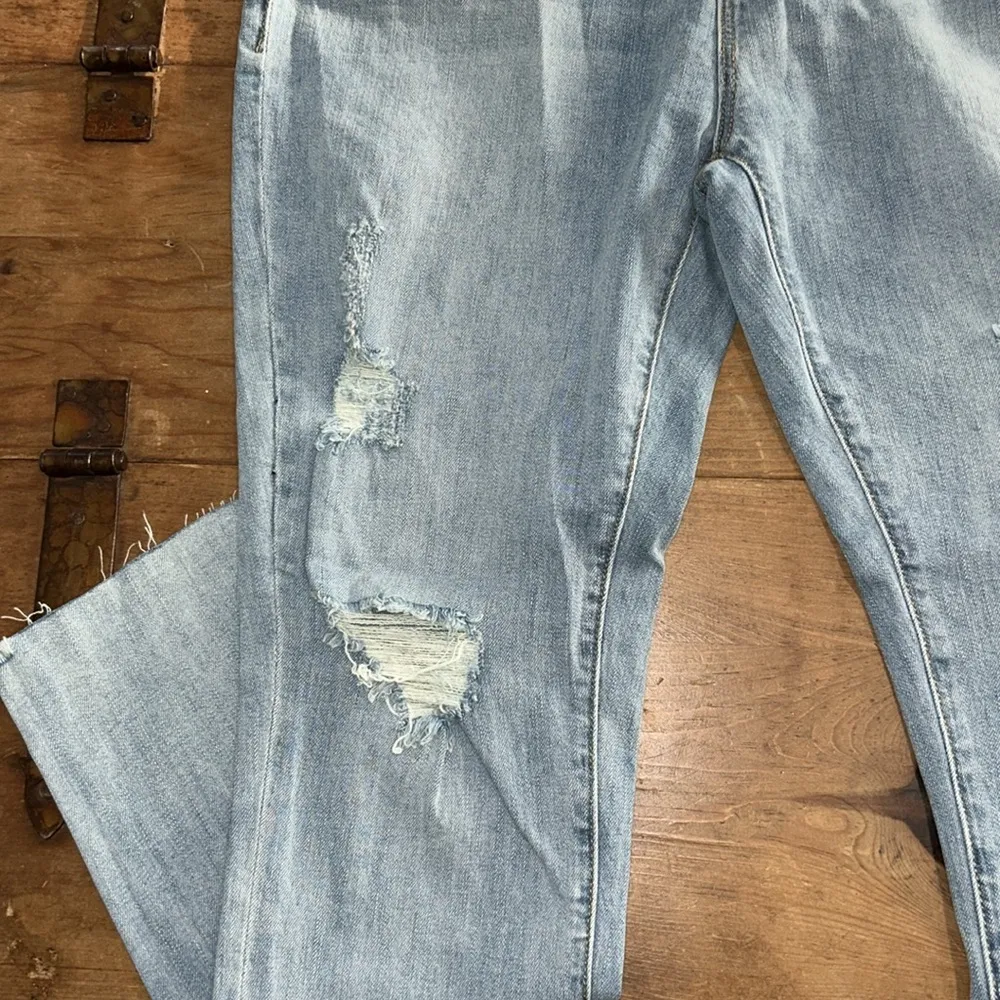 Women's Evidnt Los Angeles Verona Skinny Ankle Light Blue Distressed Jeans Sz 29 - Image 3