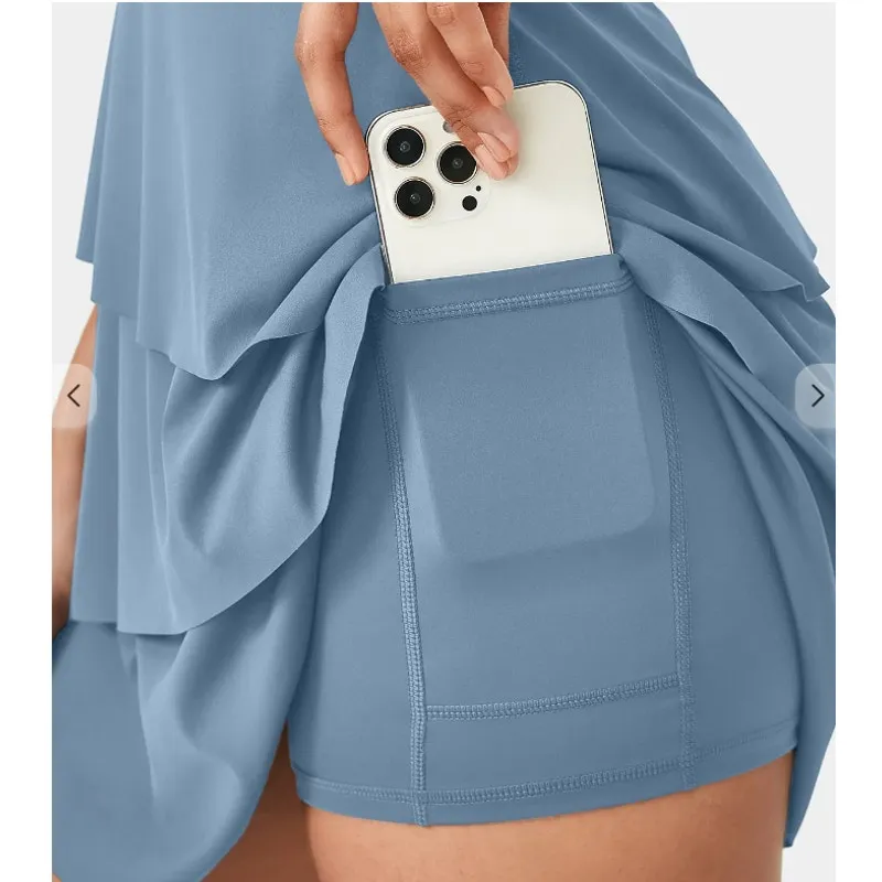 Halara Softly zero Airy Tiered Ruffle Mini Slip Dance Active Dress UPF50+ Sz. S - Image 5