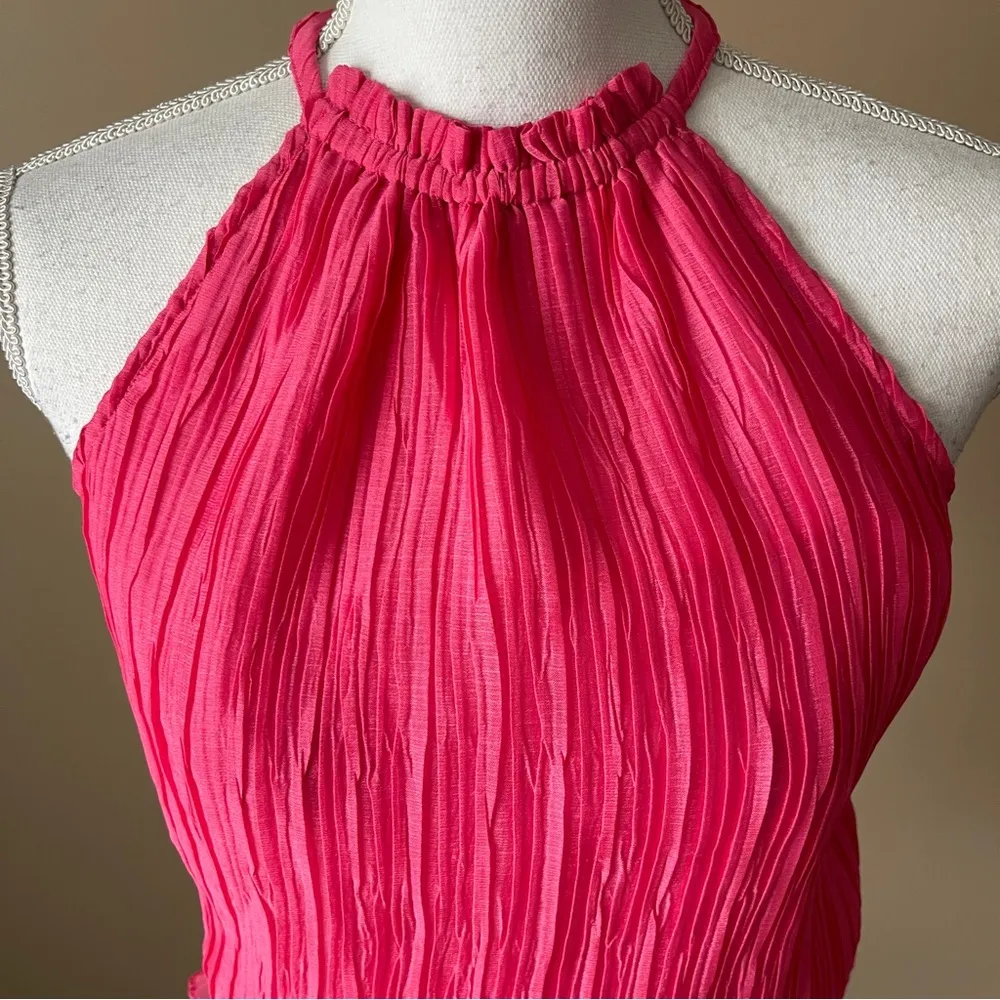 RAMY BROOK | Fuchsia Ruffle Hem Sleeveless Top Sz XS - Image 3
