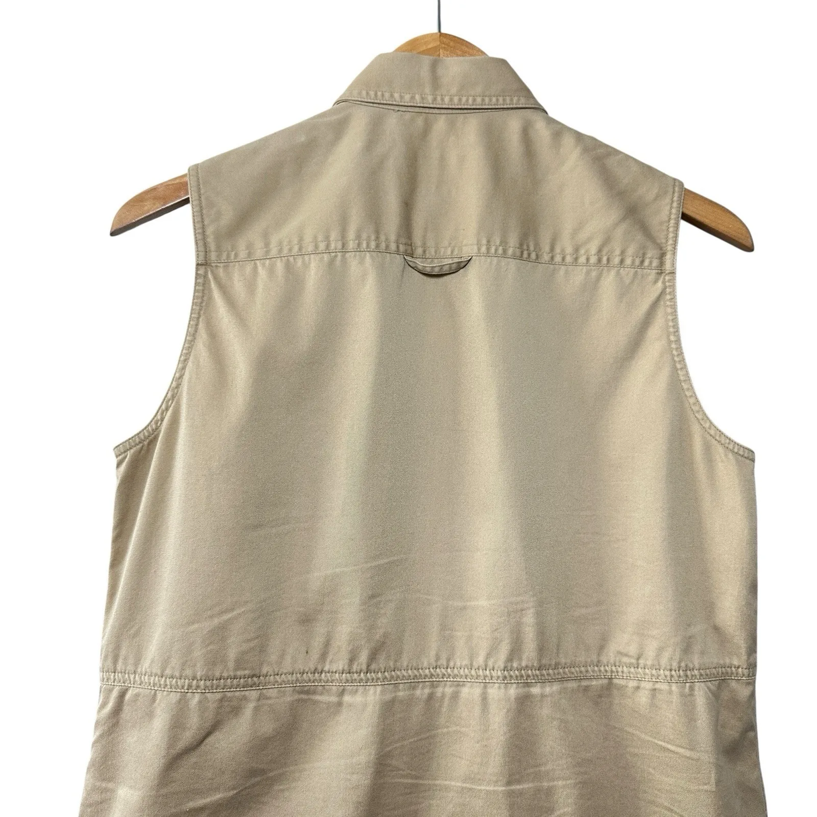 VTG Lauren Ralph Lauren M Khaki Safari Utility‎ Vest 100% Cotton Hong Kong - Image 4