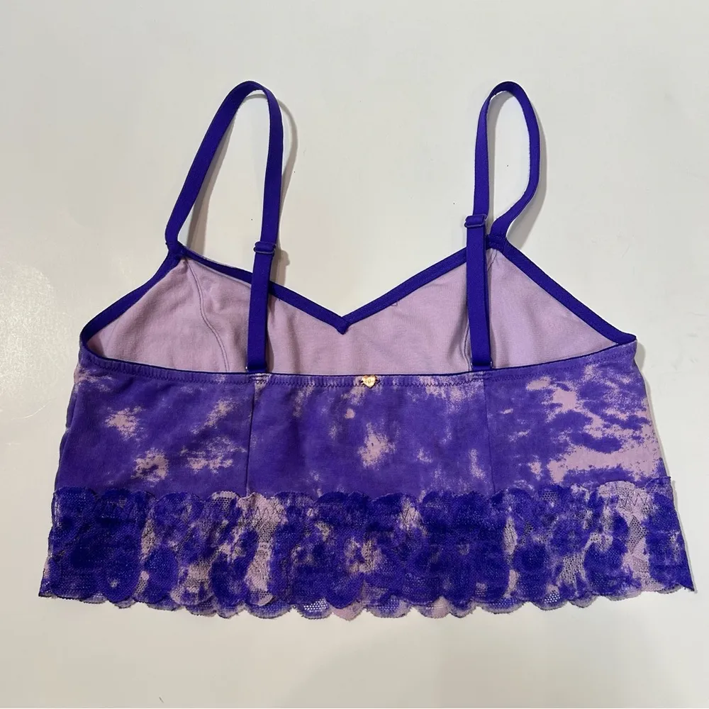 PINK Victoria's Secret Lace Trim Purple Tie Dye Bralette - Image 3