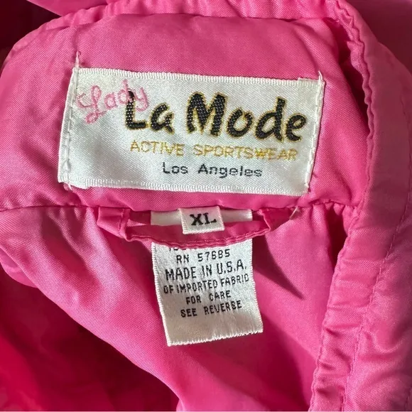 Vintage Windbreaker Jacket‎ XL Doe Valley golf course Kentucky zipped away hood Pink - Image 6