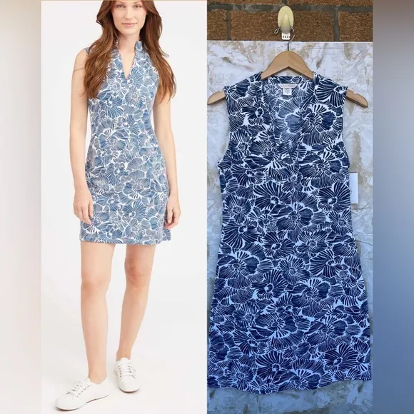 MAHI GOLD Sleeveless Tunic Dress Secret Garden in Monomoy size small Blue - Image 2