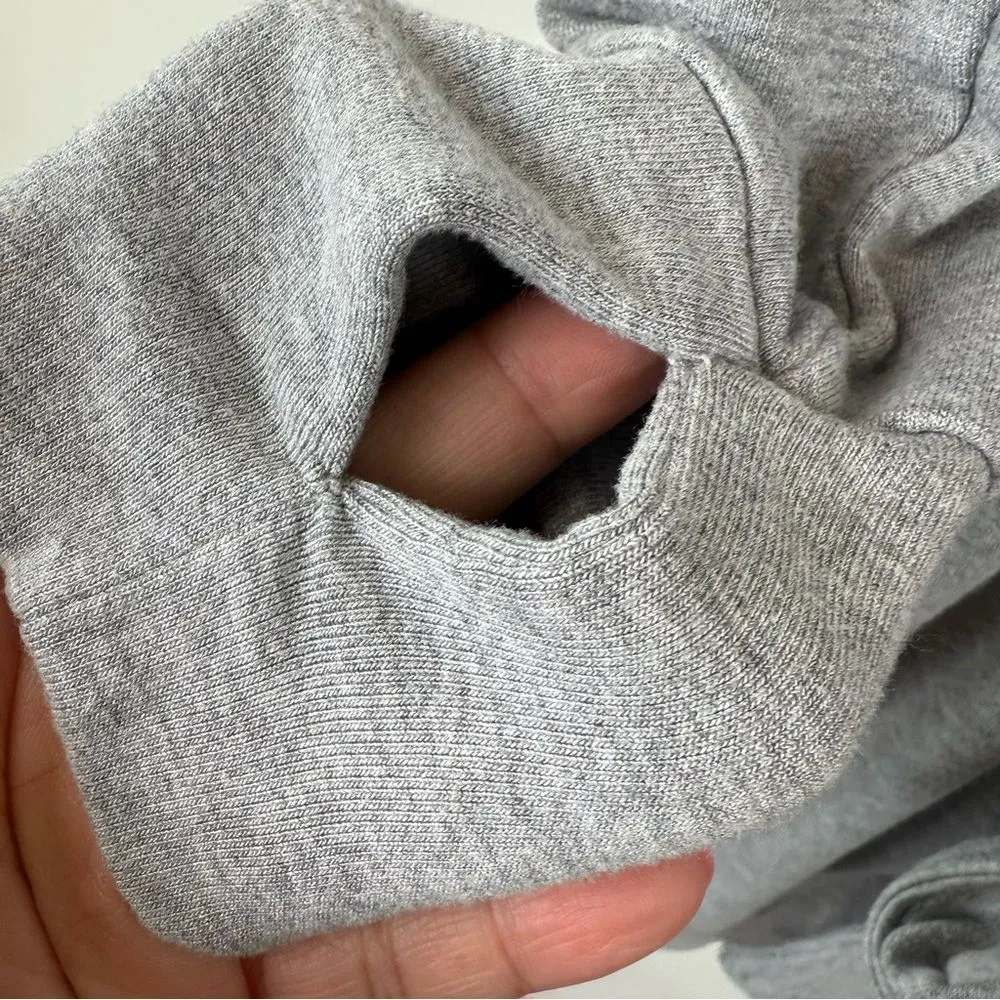 Commando Modern Lounge Size Medium Gray Hooded Belt Thumb Holes Cardigan Robe - Image 4