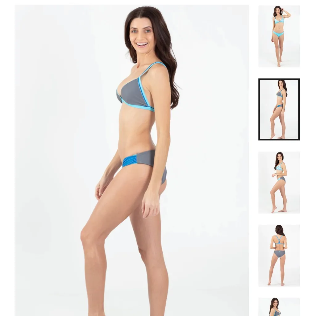 WAVE LIFE women small reversible Blue marlin fishing bikini set top and bottom - Image 6