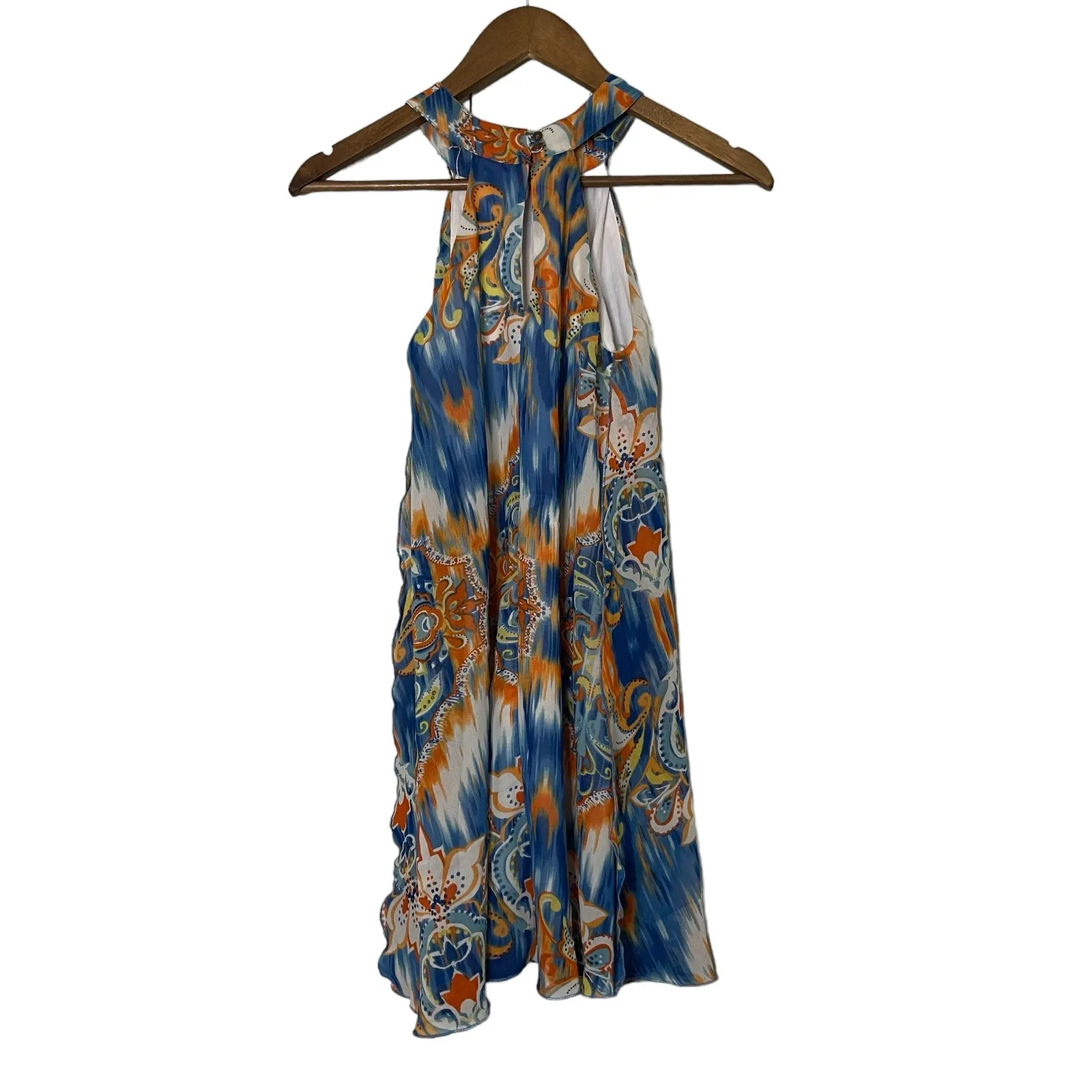 Myth Bohemian Halter Midi Dress Psychedelic Floral Multicolor Women's Size S Blue - Image 5