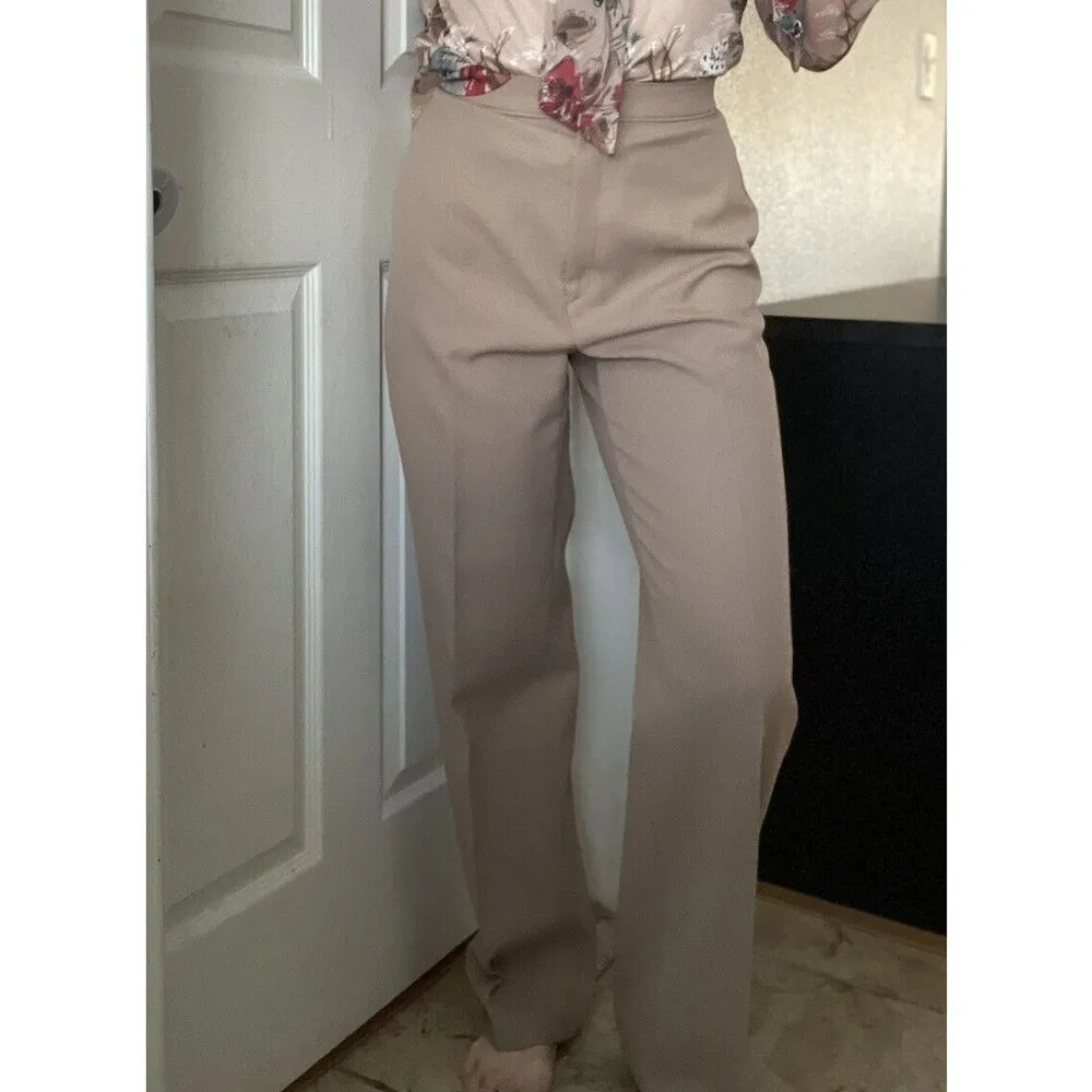 Vintage 70s‎ Levi’s Bend Over Tan Beige High Waist Trouser Pants Sz 27 - Image 3