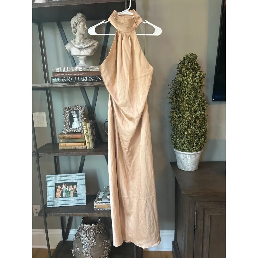 Significant Other Darcy Backless Dress Tan Almond Womens Size 8 - Image 6
