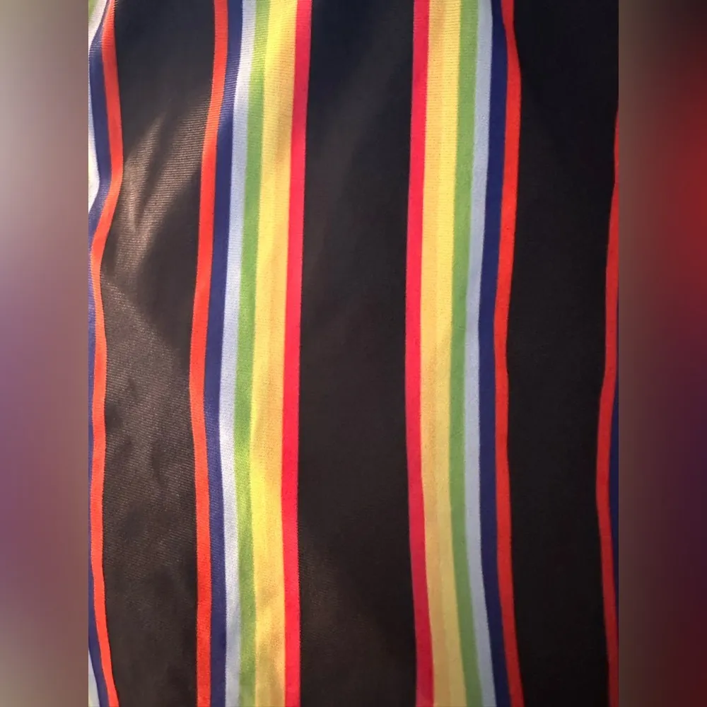 Denater Multicolor Striped Tankini Bathing Suit NWOT Black Size XL - Image 3