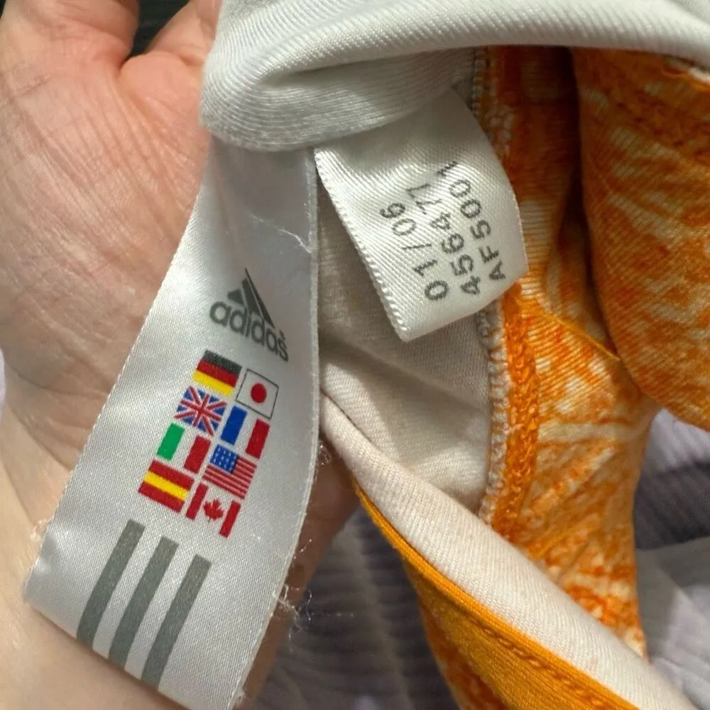 Adidas Women’s Medium Orange Patterned Sports Bra - Image 4