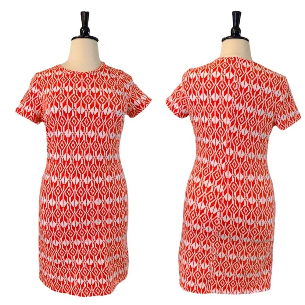 Old Navy Women's Tee Dress Orange White iKat Print T-shirt Size XL - Image 10