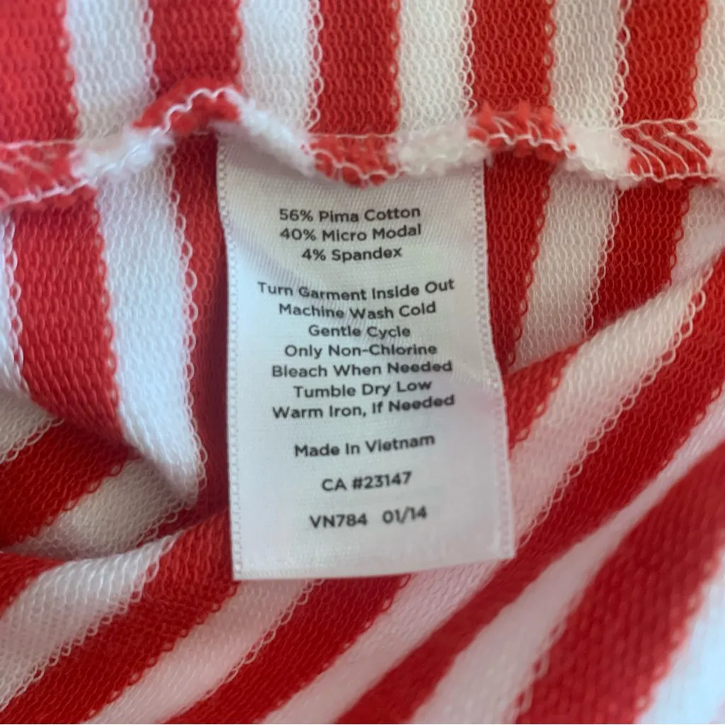EUC Talbots Petite Red White Nautical Hoodie Kangaroo Pocket Sweatshirt Size SP - Image 13