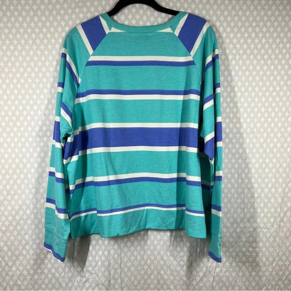 Wildfox Blue Teal Striped Long Sleeve Top‎ - Image 7