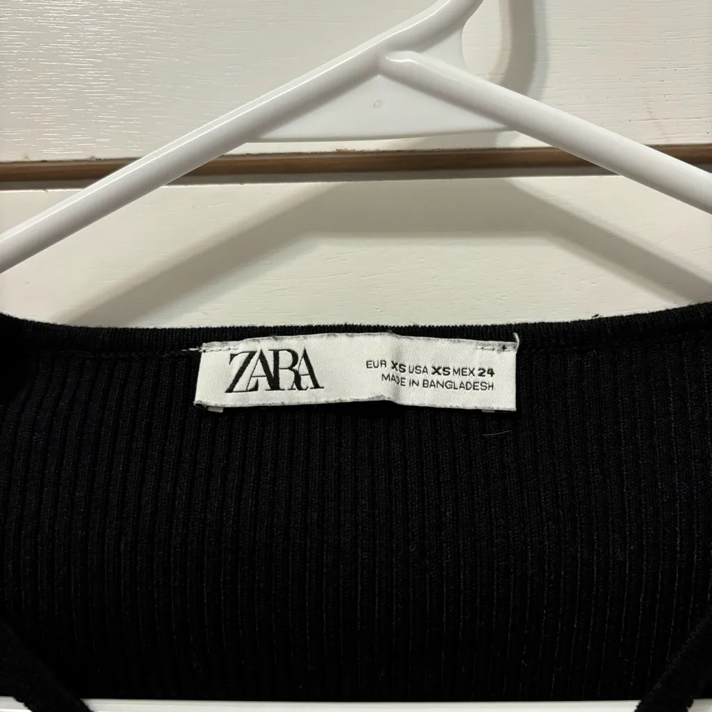 Zara Black Square Neck Top Criss Cross - Image 4