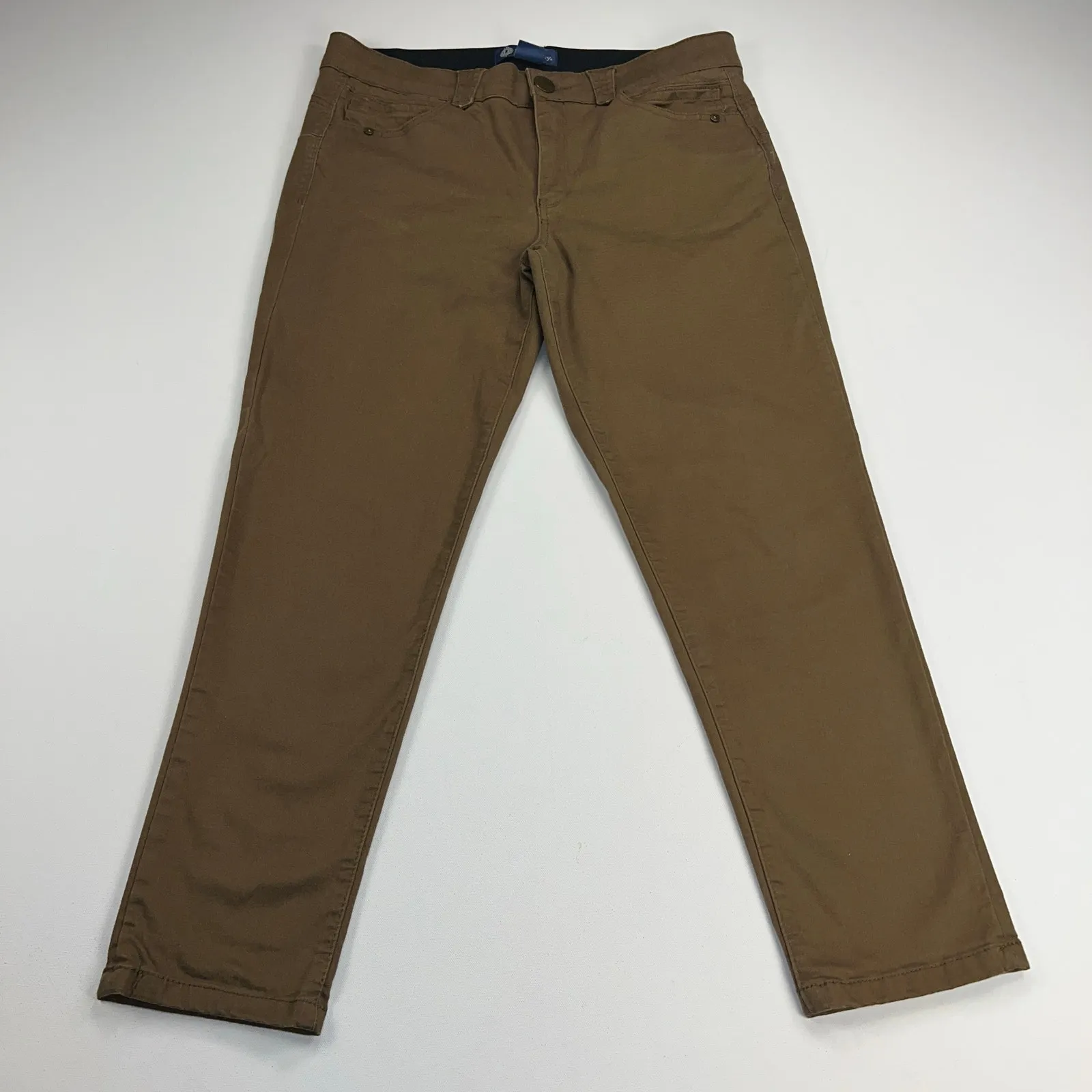 Democracy "Ab"Solution British Khaki Mid Rise Crop Jeans Tummy Control Size 12 - Image 13