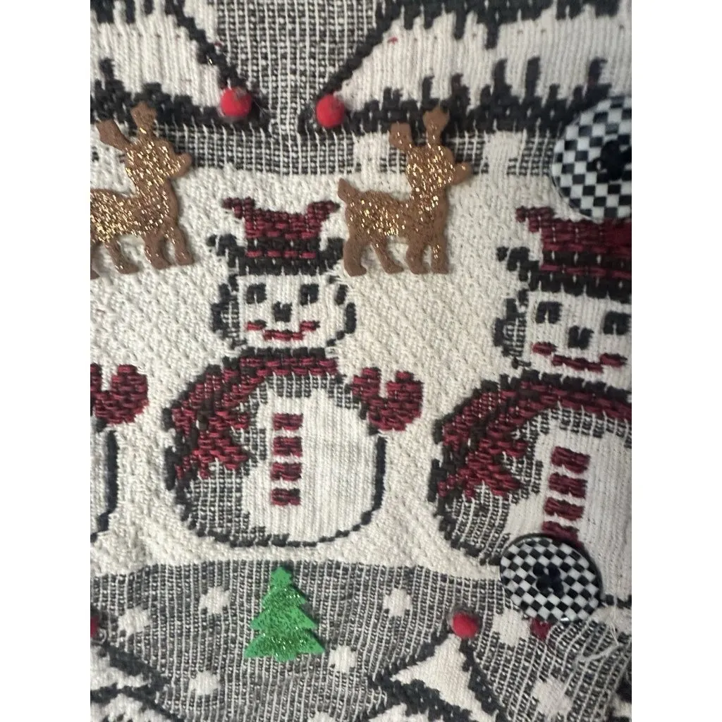 Breckenridge Snowman Jaquard Jacket Blazer Holiday Size Small Ugly Xmas Party - Image 4