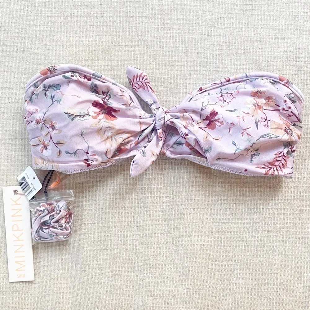 NWT MINKPINK Summer Meadow Tie Front Bikini Top L - Image 5