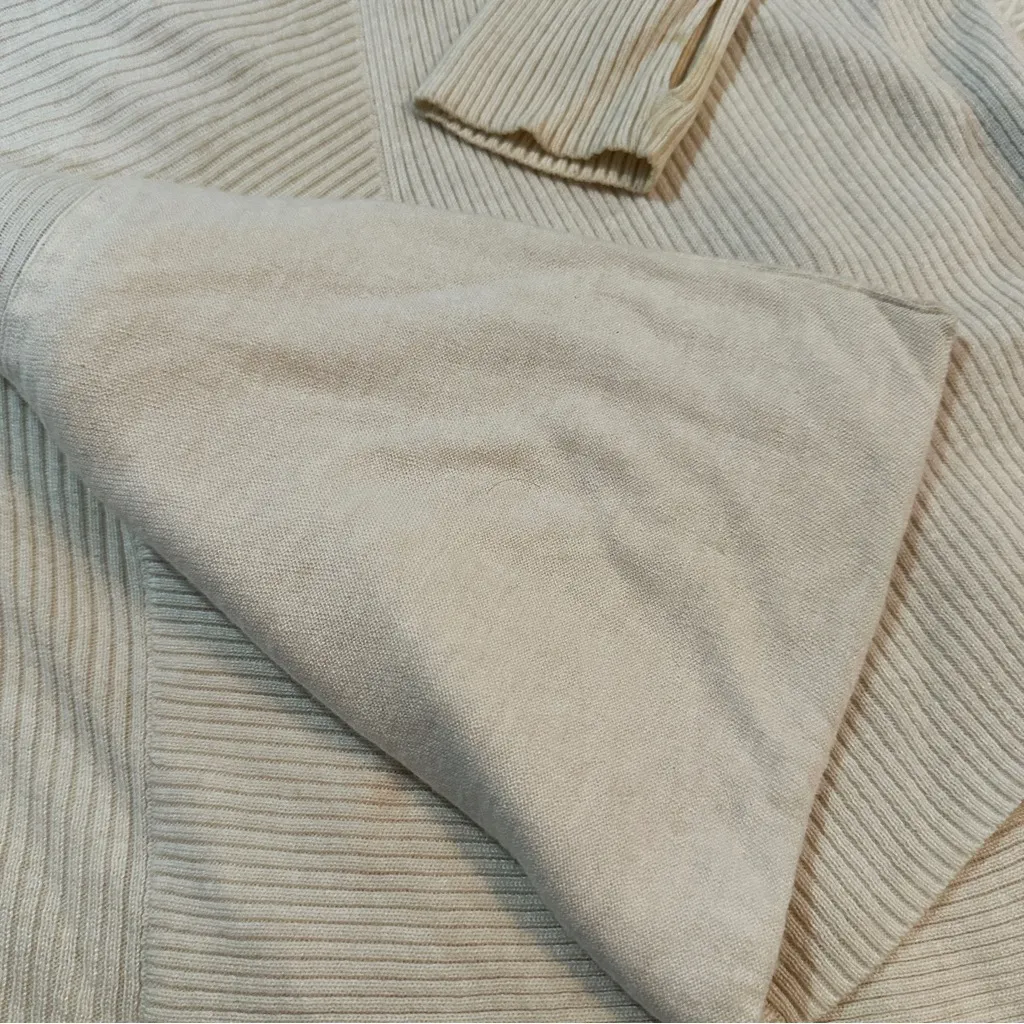 Lululemon Ribbed Wrap It Up Cardigan Sweater Beige Open Front Longline Size 12 Size L - Image 14