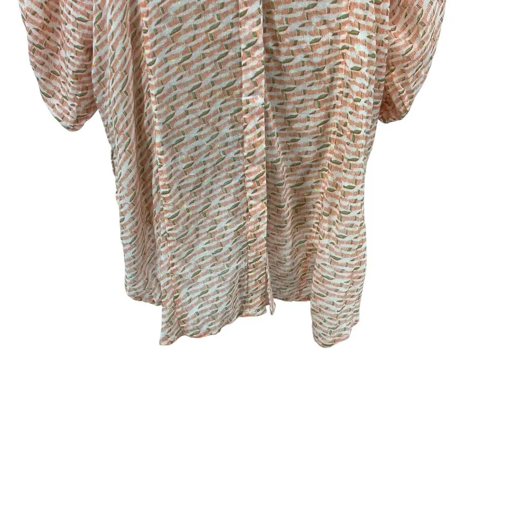 Anthropologie Maeve Lena Tunic Top‎ Yarn Dyed Lightweight Coral Orange Medium - Image 7