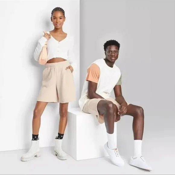 Wild Fable Womens Light Taupe High Rise Pull-On Fleece Lined Shorts XXL - Image 2