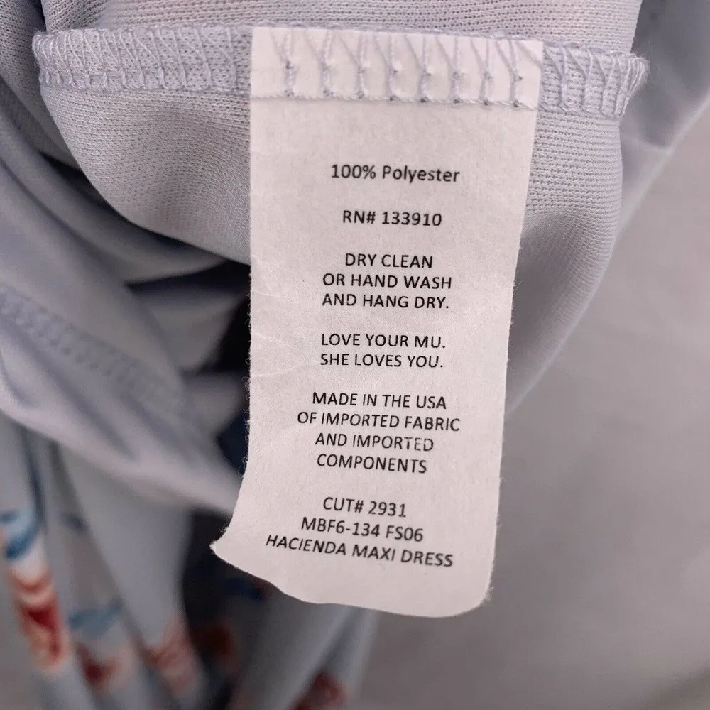 Show Me Your Mumu Maxi Dress Floral Blue Small New - Image 9