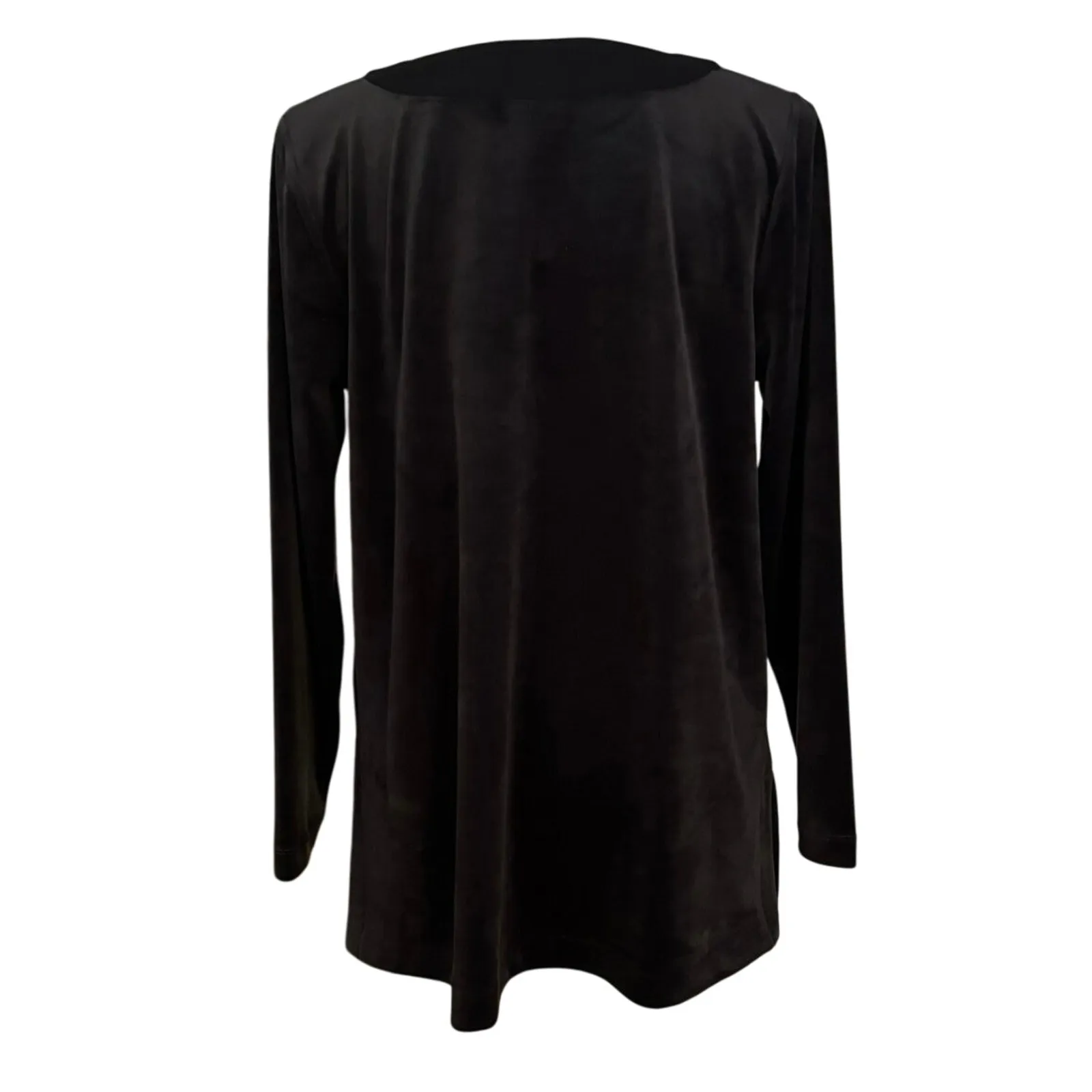 NEW Pure J Jill Size MP PM Medium Petite Velour Tunic Top Black - Image 2