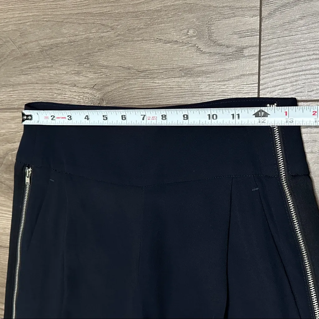 A.L.C. High Rise Double Side Zip Crepe Trousers Pants Tailored Black Size 4 - Image 12