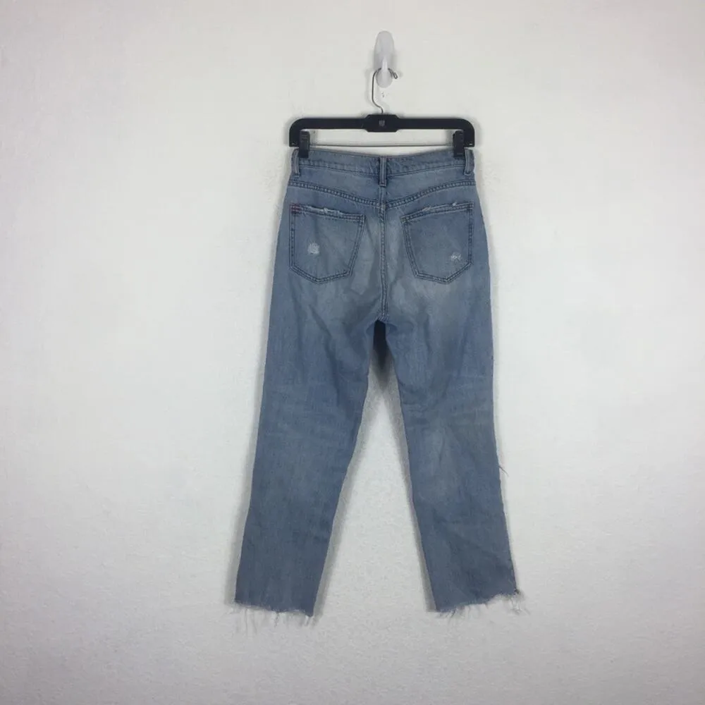 Urban Outfitters BDG High-Waisted Slim Straight Jean – Ripped Light Wash Size 26 - Image 14