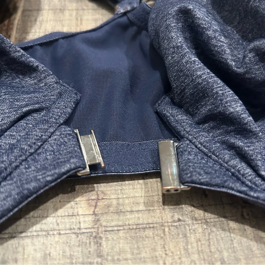 Delimira 44B Underwire Minimizer Bra Front Close Racerback Smoothing Navy Blue Size undefined - Image 3