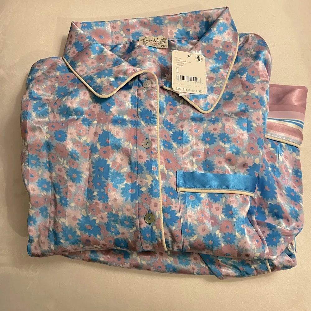 NWT Free People Pillow Talk Pajama Short Set Size L Cool Lavender Color … - Image 3