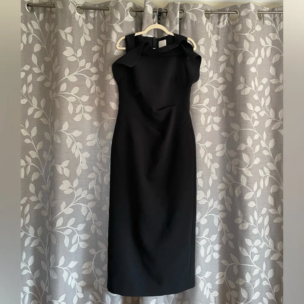 Acler Warfield Midi Black Dress Size 10 - Image 4