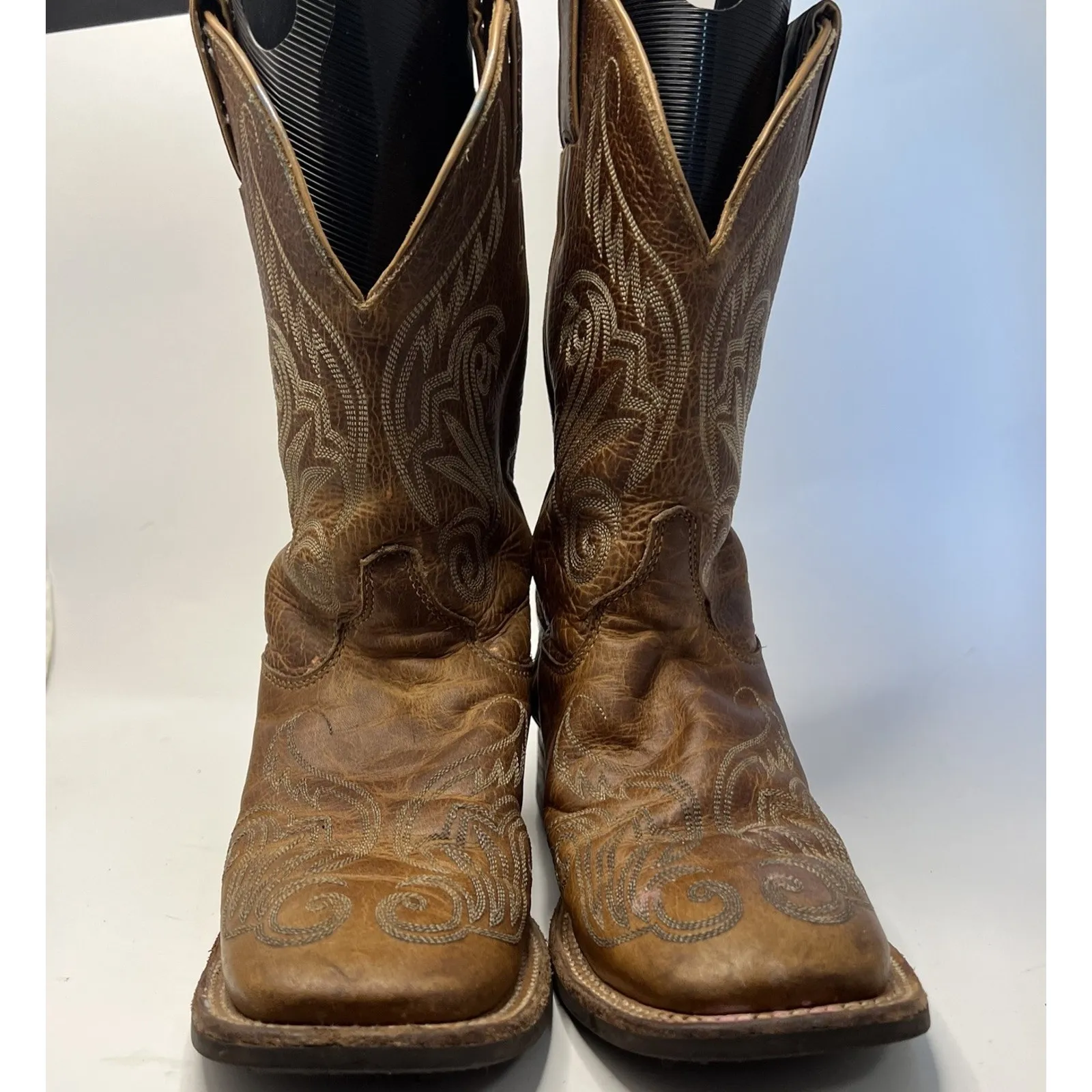 Justin Womens Sz 6.5 B Bent Rail Llano Stitched Leather Square Toe Western Boots - Image 3