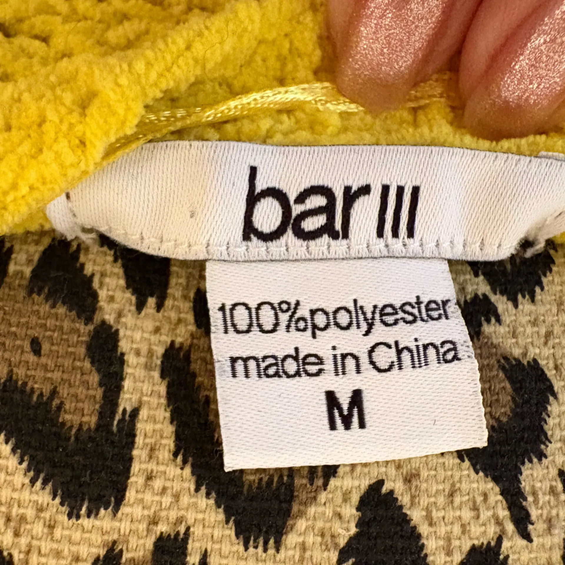 BAR III Yellow Cable Knit Sweater, Size M - Image 2