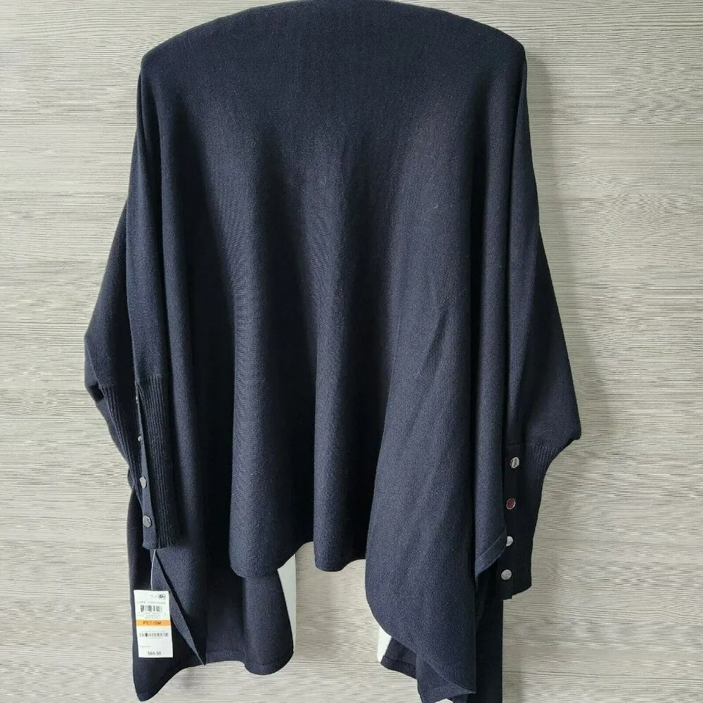 Alfani Womens Black Striped Open Front Dolman Sleeve Cardigan Sweater Sz PS NWT - Image 14