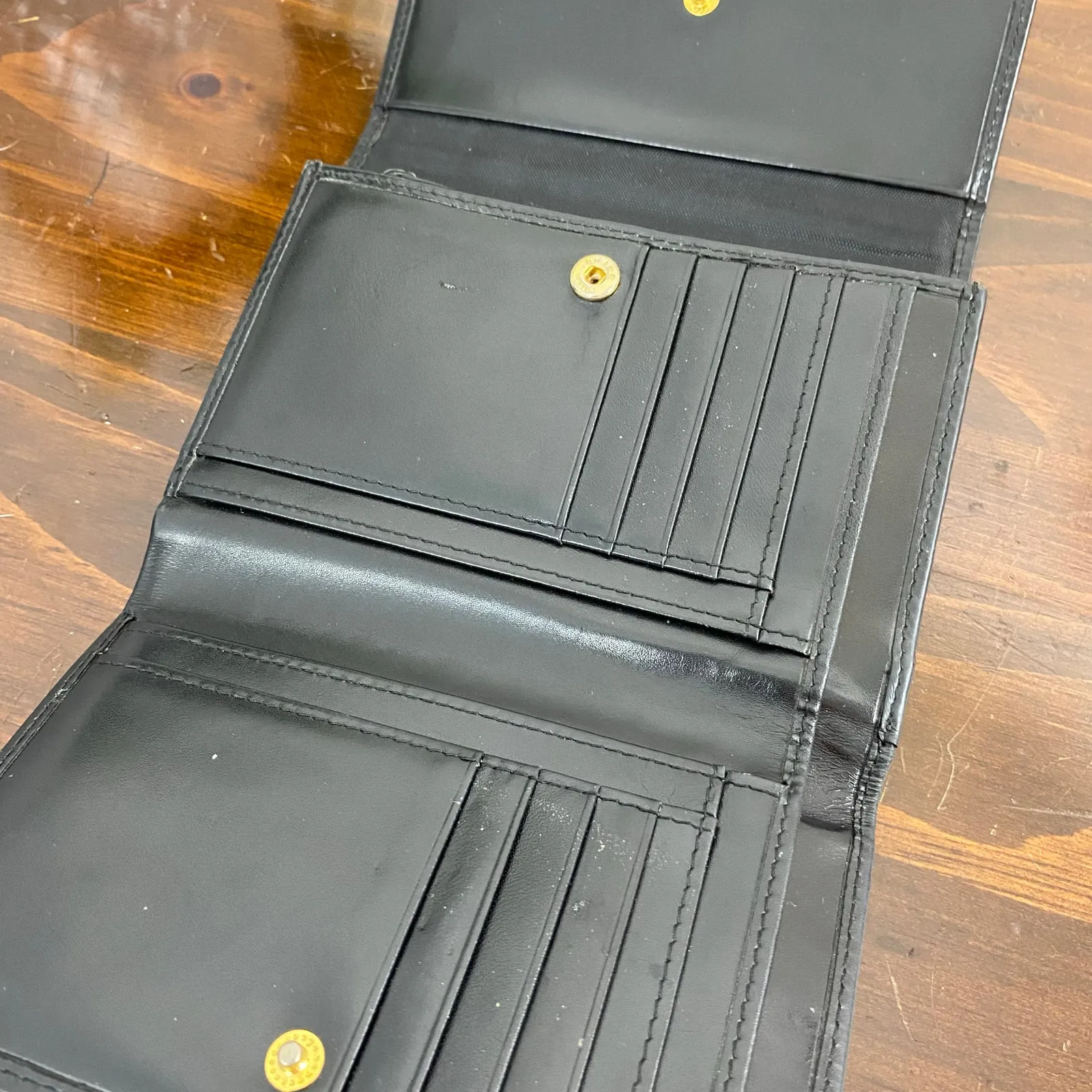 Vintage St. John Black Leather Women's Wallet Bifold - Image 5