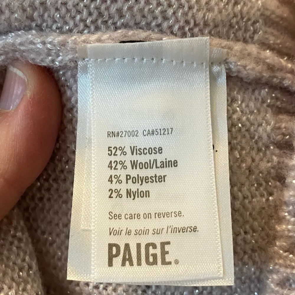 Paige Sofie cardigan in pastel pink w/ silver thread. Cropped. Cable knit. Small - Image 7