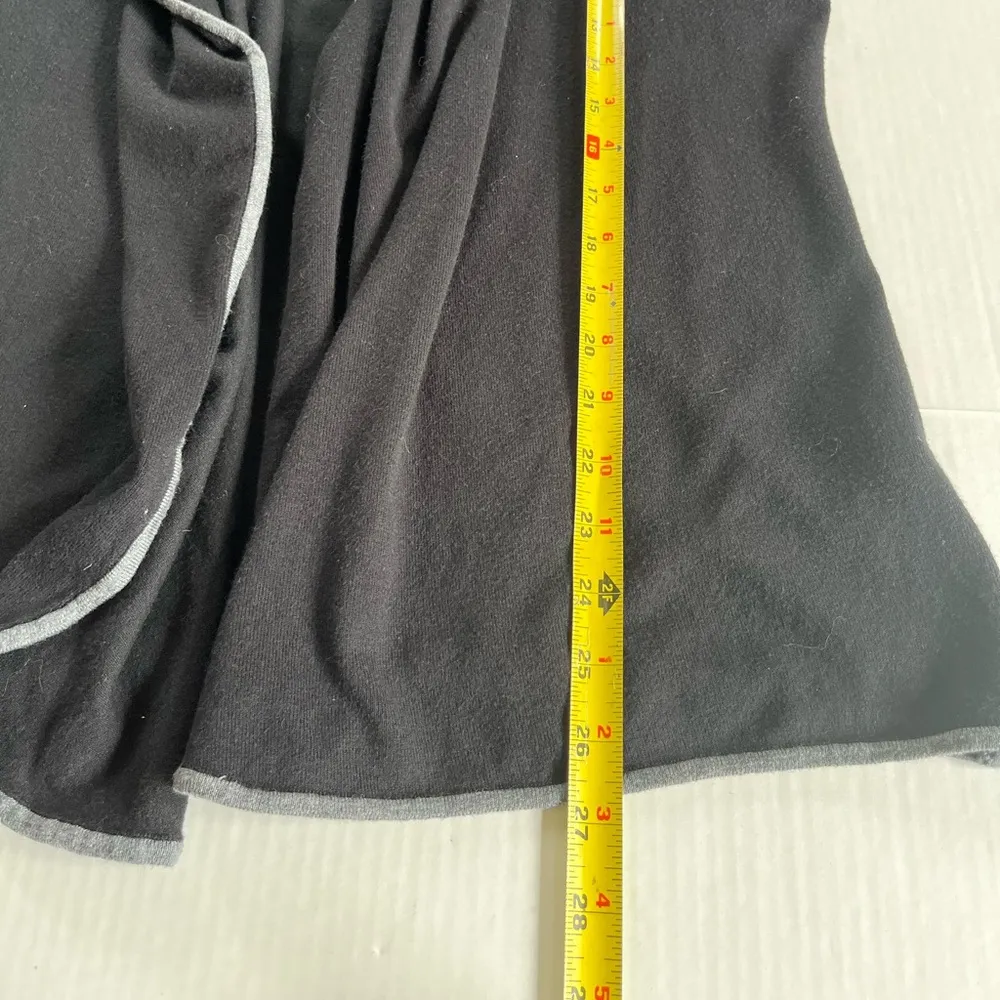 J. McLaughlin Sz L Black Gray Cardigan Sweater Open Cascade Soft Knit - Image 8