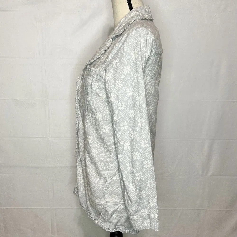 Soft Surroundings Gray Devine Flannel Pajama Lounge Set Sz XS Knit - Image 5