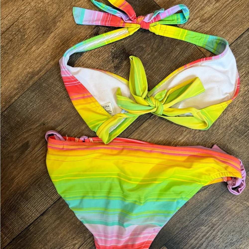 Arizona Jean Company Red and Pink Halter Bikini - Image 3