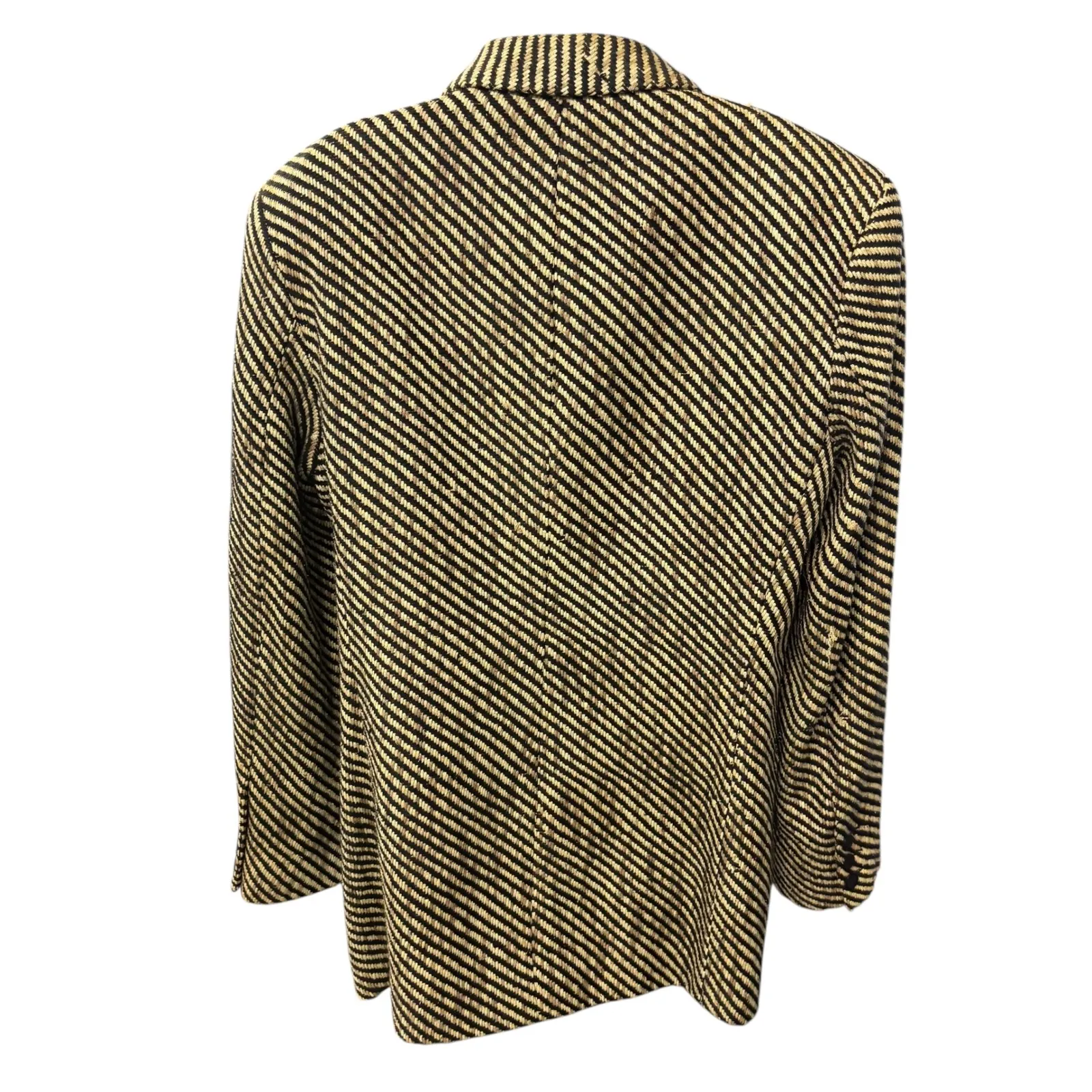 Emil Rutenberg USA Blazer Womens‎ 36 Hand Woven Silk Striped Jacket Coat* Tan Size L - Image 2