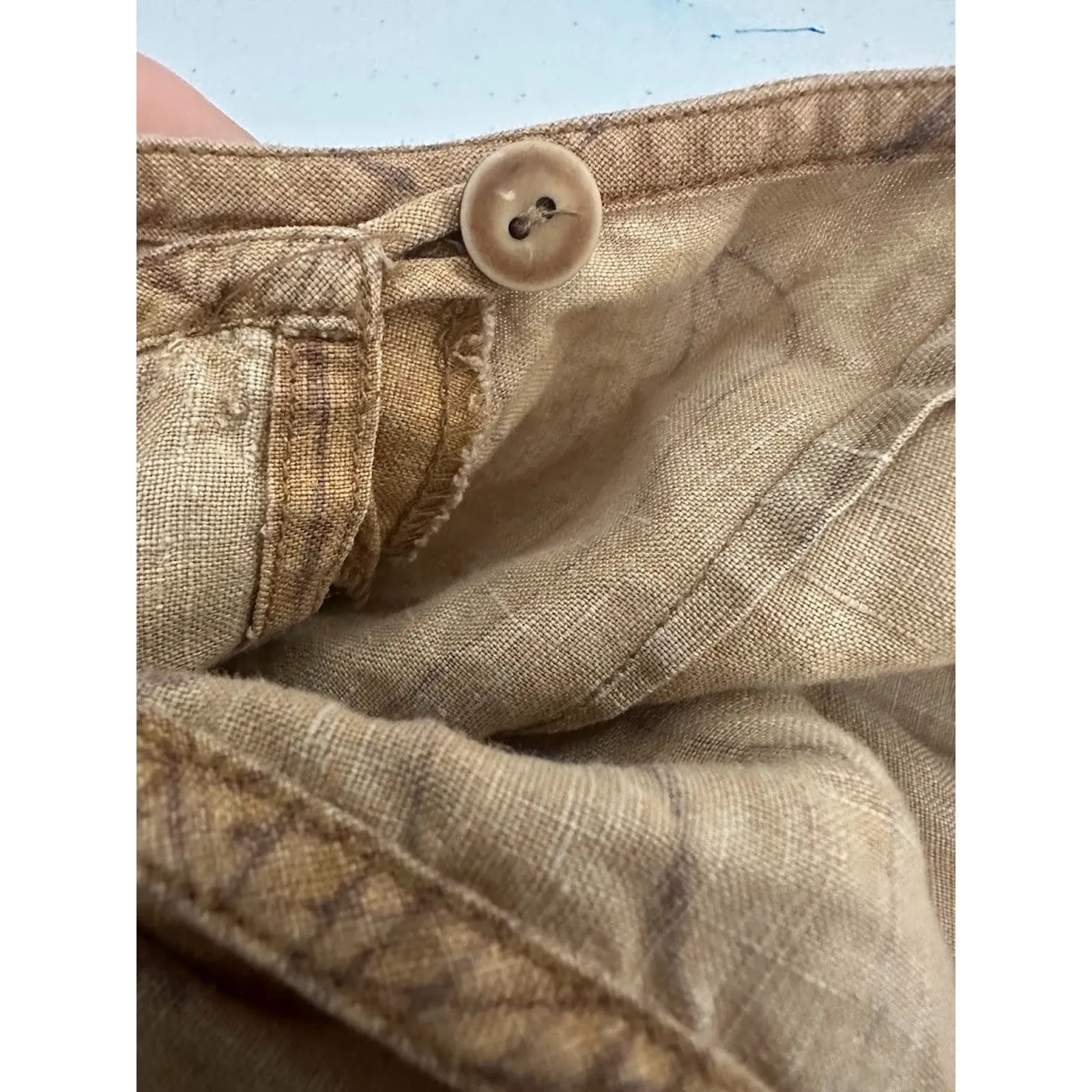 Vtg Lauren Ralph Lauren Linen Maxi Tie Wrap Skirt Size 16 Southwest Boho Aztec - Image 10