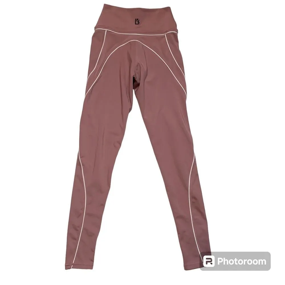 Buff Bunny Collection Pink Leggings White Trim Women’s Sz XS Athletic - Image 2