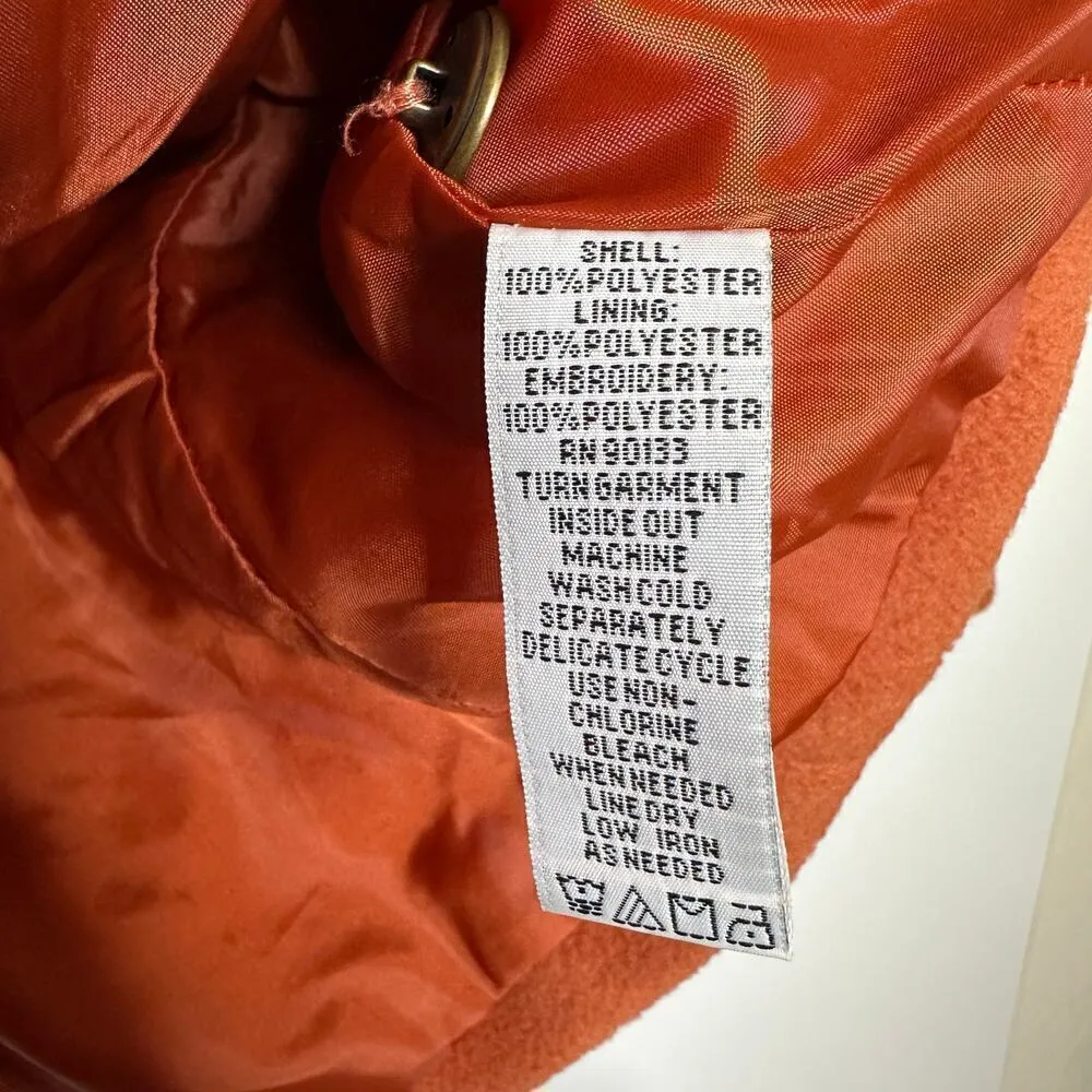 Bob Mackie Wearable Art Embroidered Fleece Jacket Women's Rust Orange Size Small - Image 3