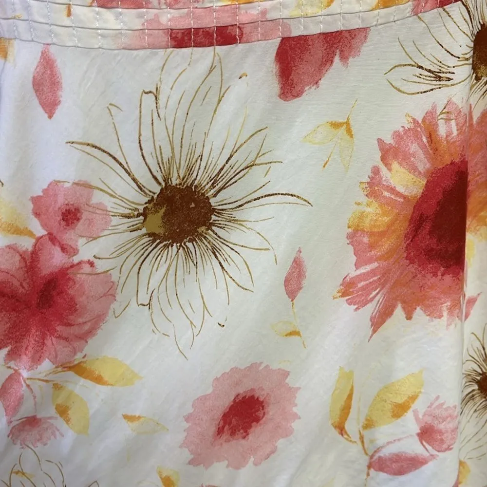 Ann Taylor Petites Cream Floral Lined Cotton Sundress- 10P - Image 4