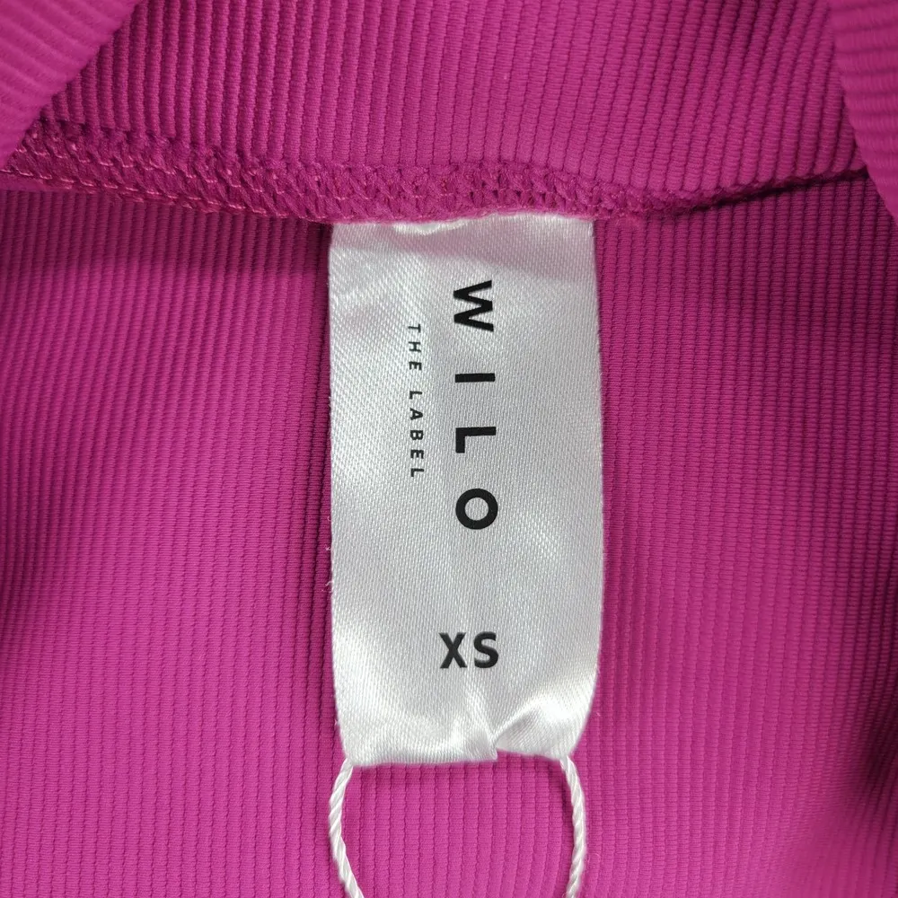 Wilo Womens Leggings Size XS Fuchsia Ruch Leg Ribbed High Waist Activewear NEW - Image 5