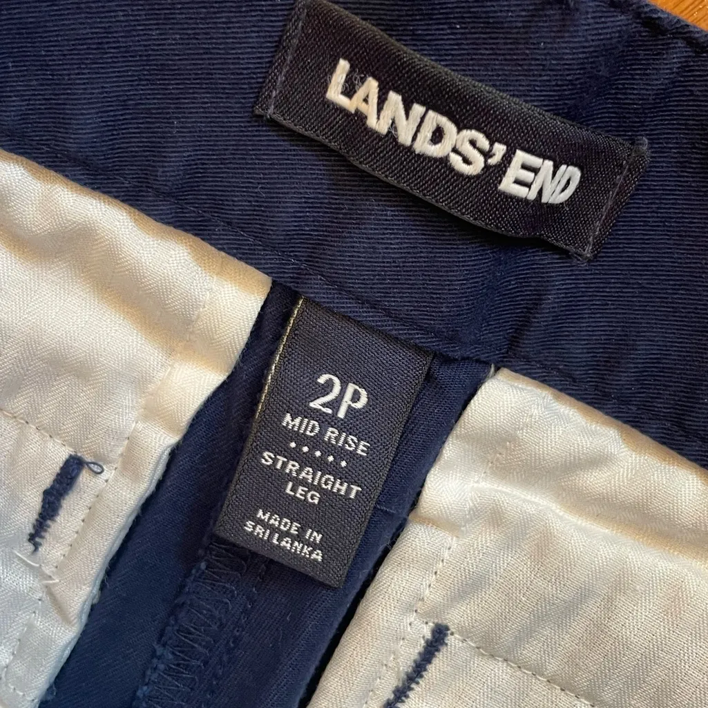 Lands’ End Navy Blue Mid-Rise Straight Leg Work Pants – Women’s 2P Petite - Image 3