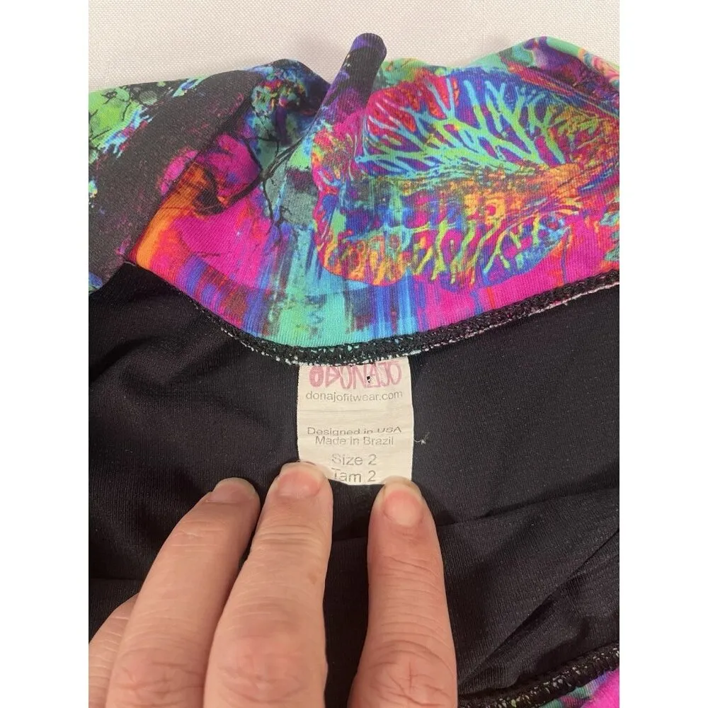 Donajo Dona Jo Sz 2 Colorful Surreal Print Pleated Tennis Pickleball Skirt Skort Size L - Image 6