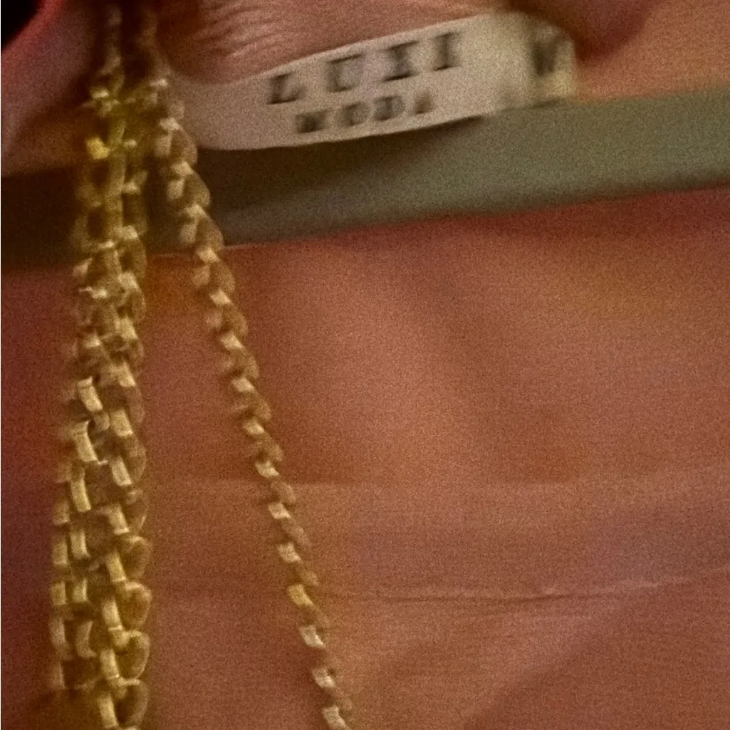 Moda Luxe Light Pink Women's Sweater hi lo with Pom Pom accent size medium - Image 3