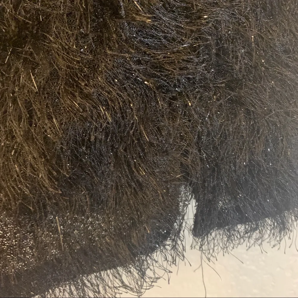 Princess Polly xx Socialite Black Mini Furry Shimmer Dress Size 4 - Image 6